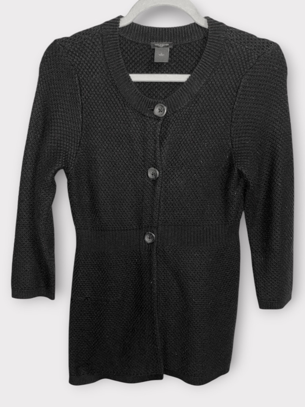 🌼Ann Taylor Black Knit Button-Front Cardigan